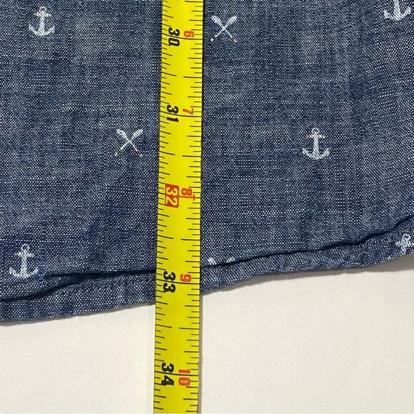 The Foundry Supply Co. Blue Cotton Short Sleeve Embroidered Button Up Men's 2XLT - Picture 5 of 13